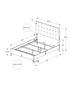 MN-425235Q    Bedroom Set, Queen Size Bed, Grey Oak, Beige Fabric, Mid Century