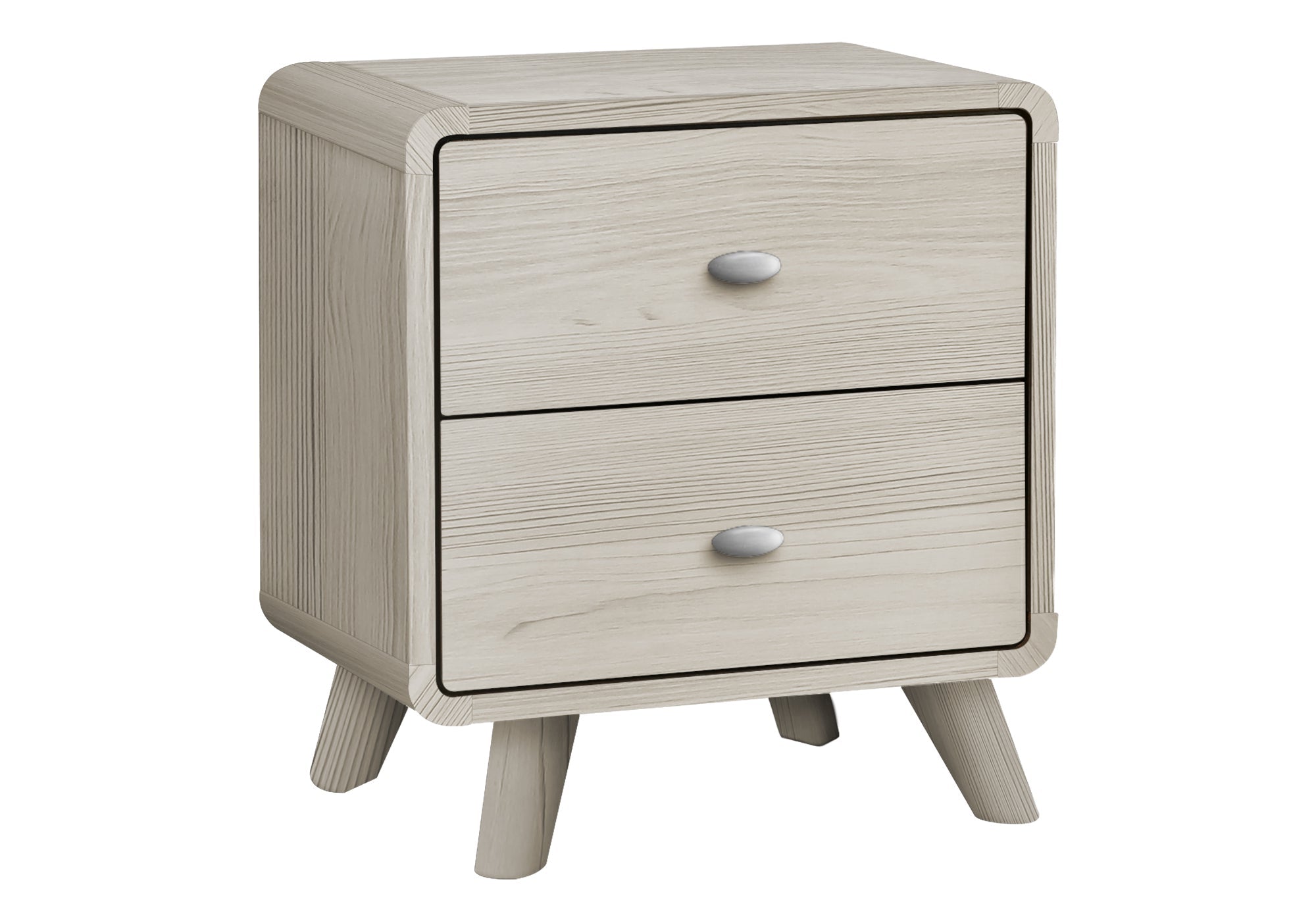 MN-455238    Bedroom Set, Two Drawer Nightstand, Grey Oak, Mid Century