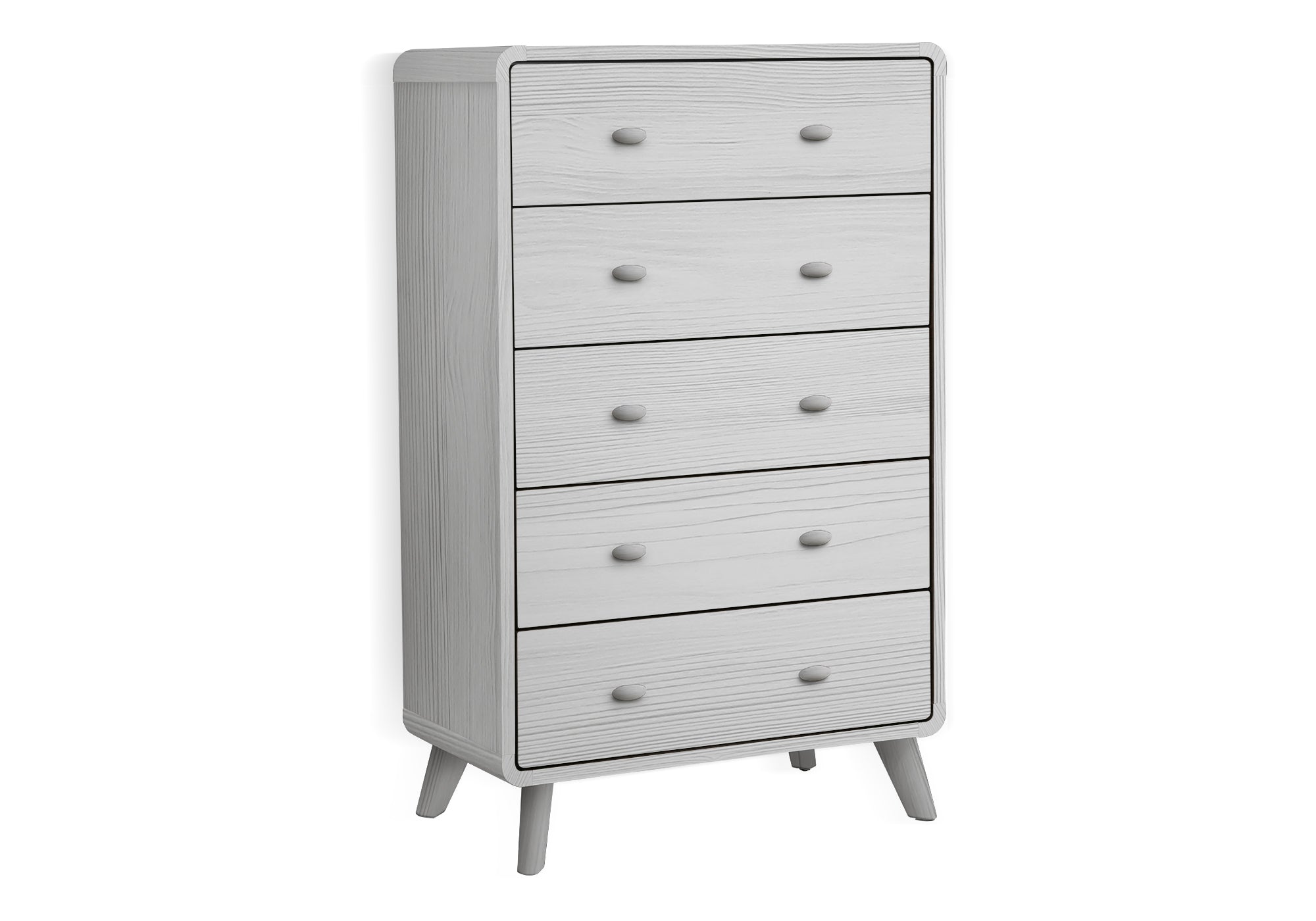 MN-465239    Bedroom Set, 5 Drawer Chest, Grey Oak, Mid Century