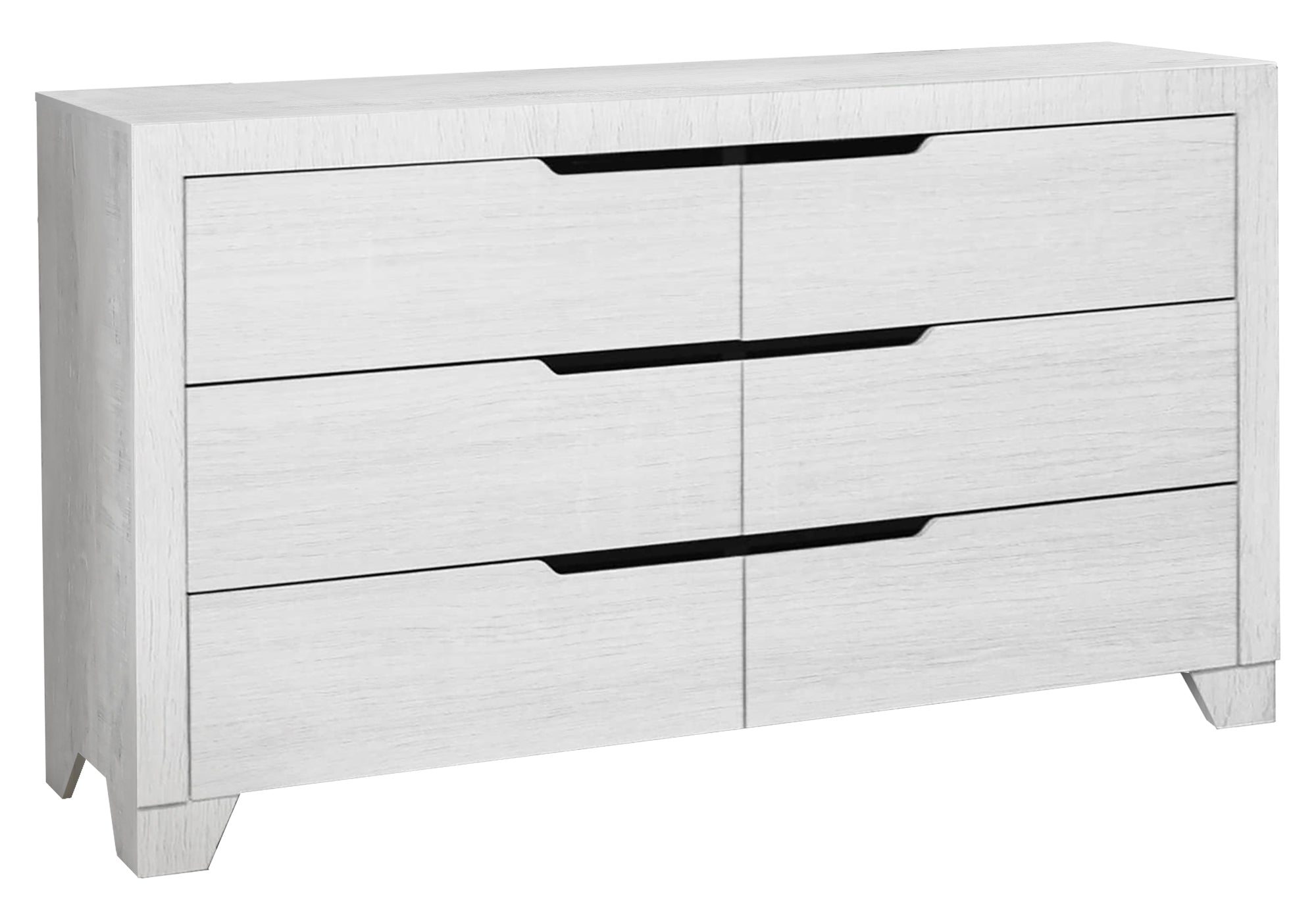 MN-485241    Bedroom Set, 6 Drawer Dresser, White Wood Grain, Contemporary, Modern