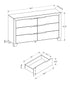MN-485241    Bedroom Set, 6 Drawer Dresser, White Wood Grain, Contemporary, Modern