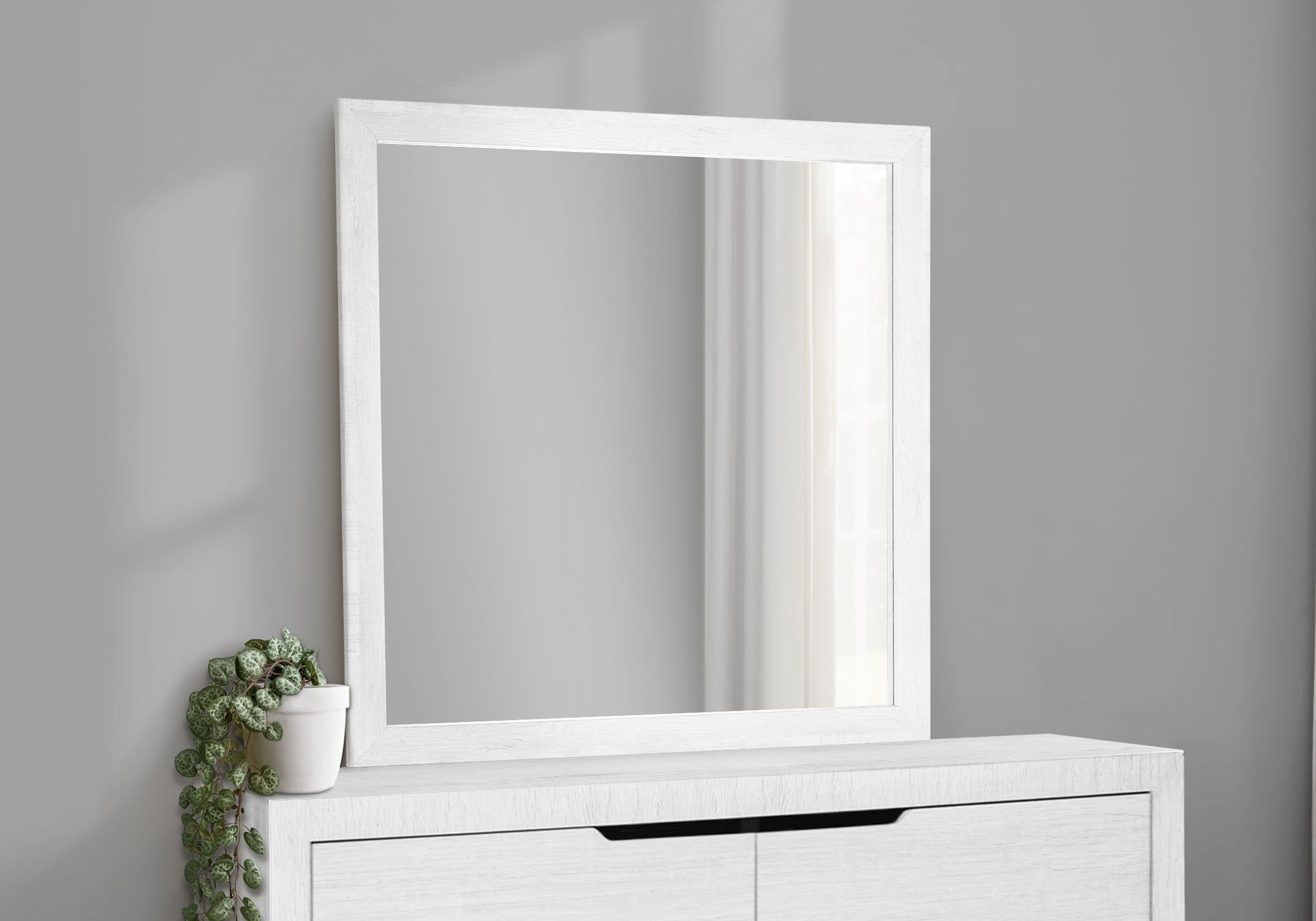 MN-495242    Bedroom Set, Wall Mirror, White Wood Grain, Contemporary, Modern