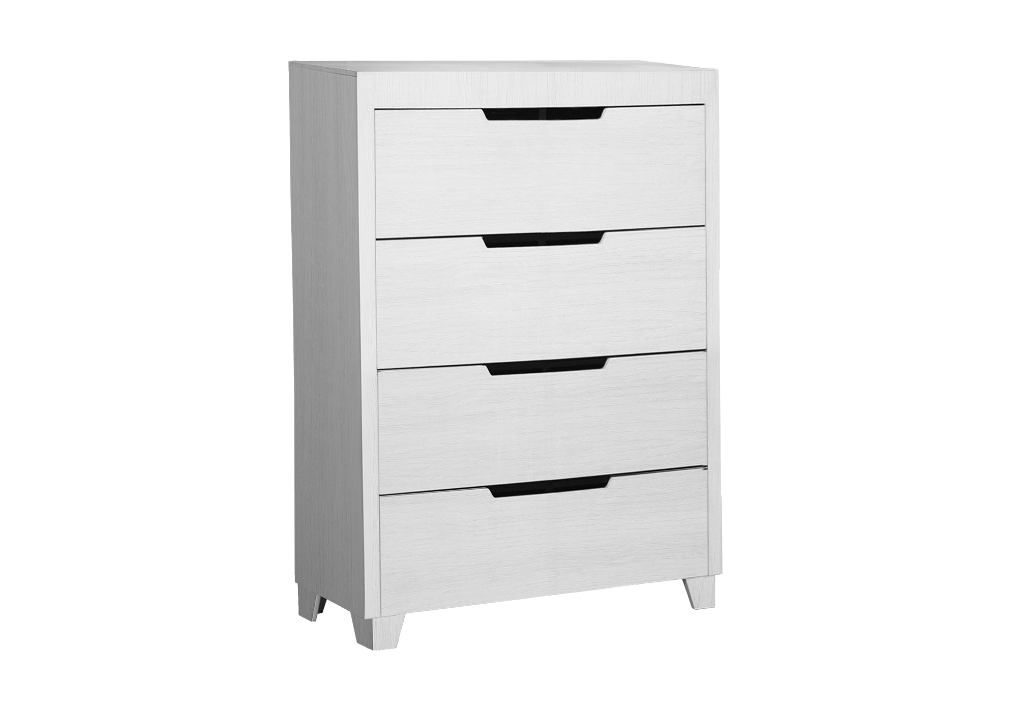 MN-515244    Bedroom Set, 4 Drawer Chest, White Wood Grain, Contemporary, Modern