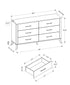 MN-535251    Bedroom Set, 6 Drawer Dresser, Grey Reclaimed, Black, Contemporary, Modern