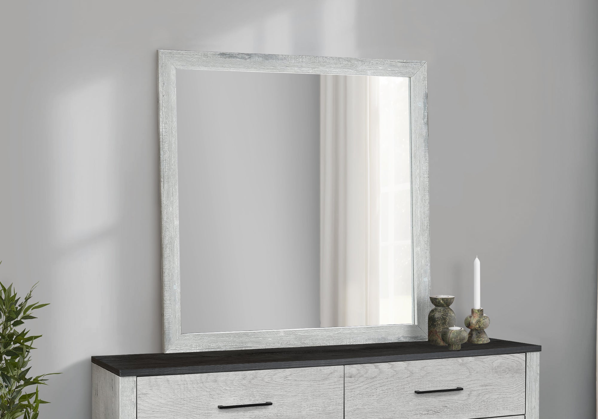 MN-545252    Bedroom Set, Wall Mirror, Grey Reclaimed, Contemporary, Modern