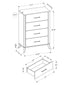 MN-565254    Bedroom Set, 4 Drawer Chest, Grey Reclaimed, Black, Contemporary, Modern