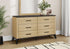 MN-585256    Bedroom Set, 6 Drawer Dresser, Light Oak Laminate, Rustic Oak Laminate, Contemporary, Modern