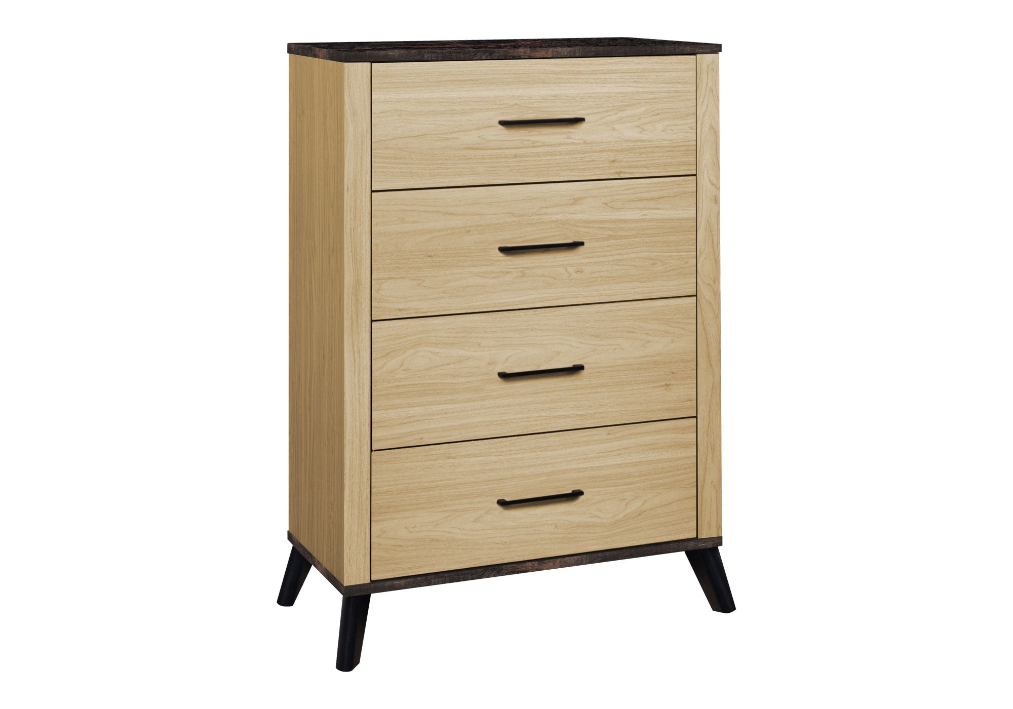 MN-615259    Bedroom Set, 4 Drawer Chest, Light Oak Laminate, Rustic Oak Laminate, Contemporary, Modern