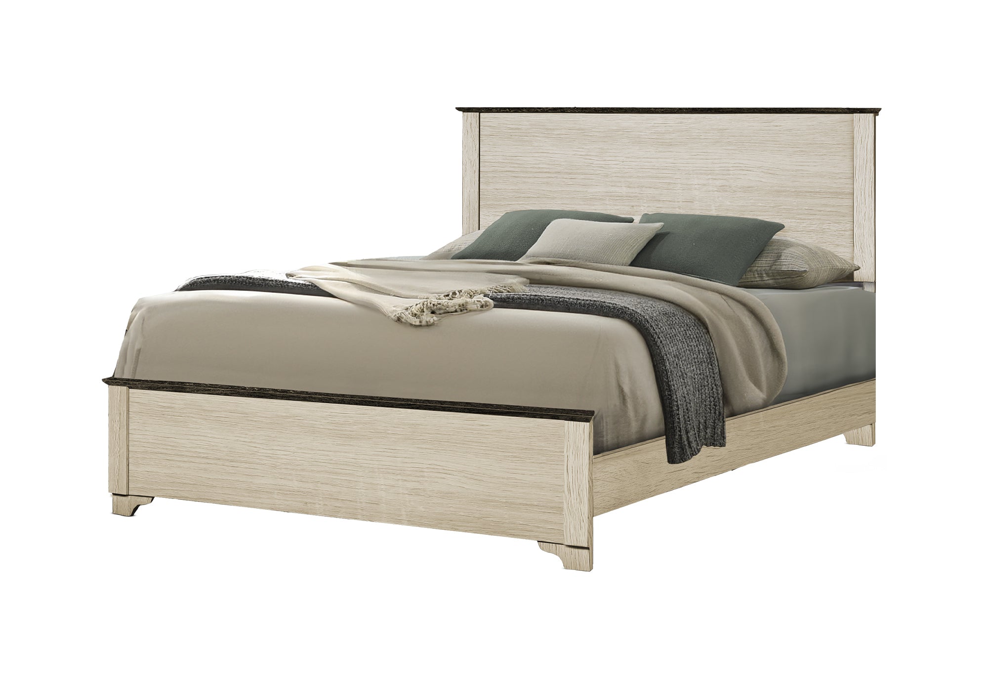 MN-625260Q    Bedroom Set, Queen Size Bed, Bleached Oak, Brown Oak, Transitional