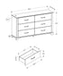 MN-635261    Bedroom Set, 6 Drawer Dresser, Bleached Oak, Brown Oak, Transitional