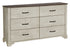 MN-635261    Bedroom Set, 6 Drawer Dresser, Bleached Oak, Brown Oak, Transitional