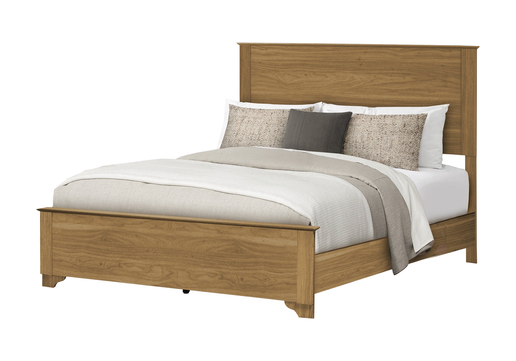 MN-675265Q    Bedroom Set, Queen Size Bed, Medium Oak Laminate, Transitional