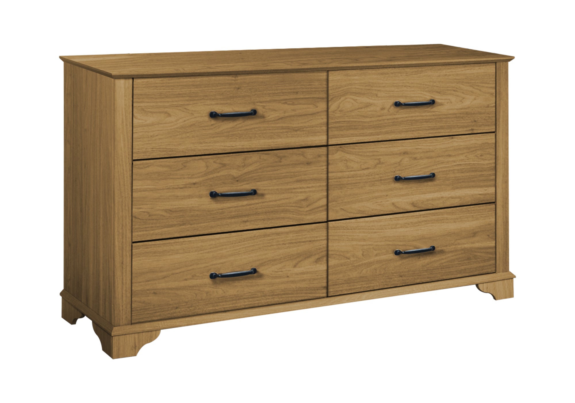 MN-685266    Bedroom Set, 6 Drawer Dresser, Rustic Oak Laminate, Transitional