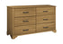 MN-685266    Bedroom Set, 6 Drawer Dresser, Rustic Oak Laminate, Transitional