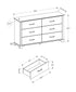 MN-685266    Bedroom Set, 6 Drawer Dresser, Rustic Oak Laminate, Transitional