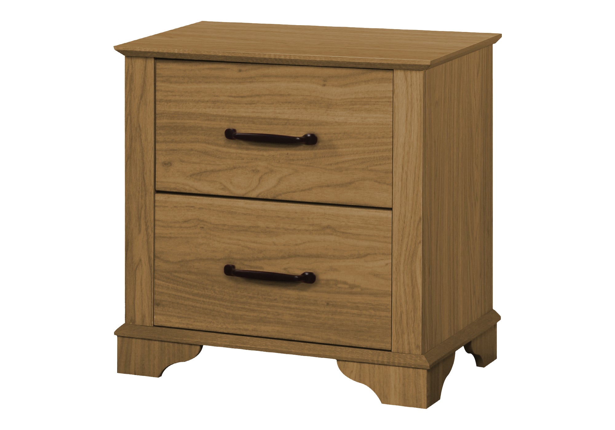 MN-705268    Bedroom Set, Two Drawer Nightstand, Medium Oak Laminate, Transitional
