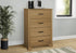 MN-715269    Bedroom Set, 4 Drawer Chest, Medium Oak Laminate, Transitional