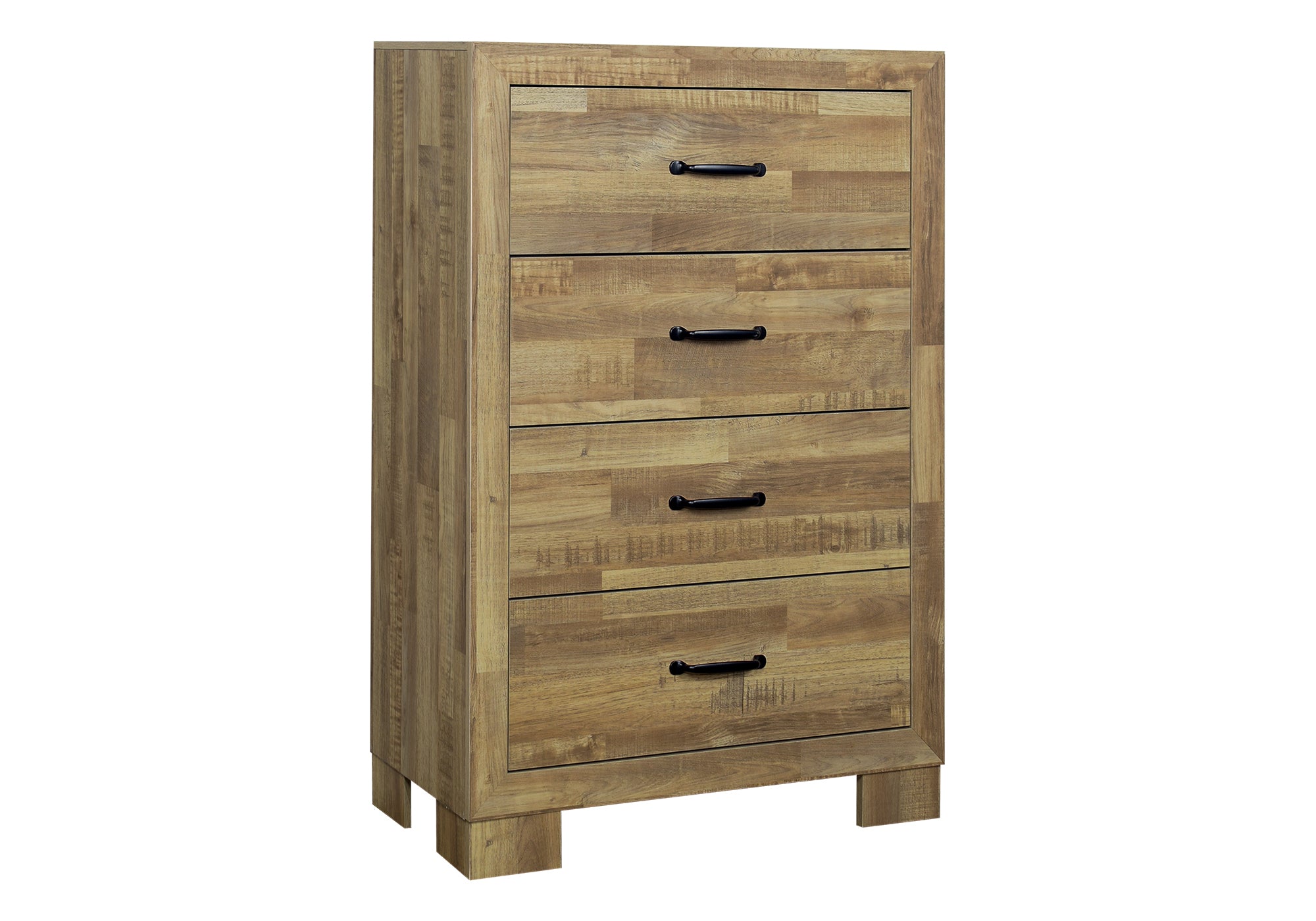 MN-815279    Bedroom Set, 4 Drawer Chest, Medium Oak Laminate, Transitional