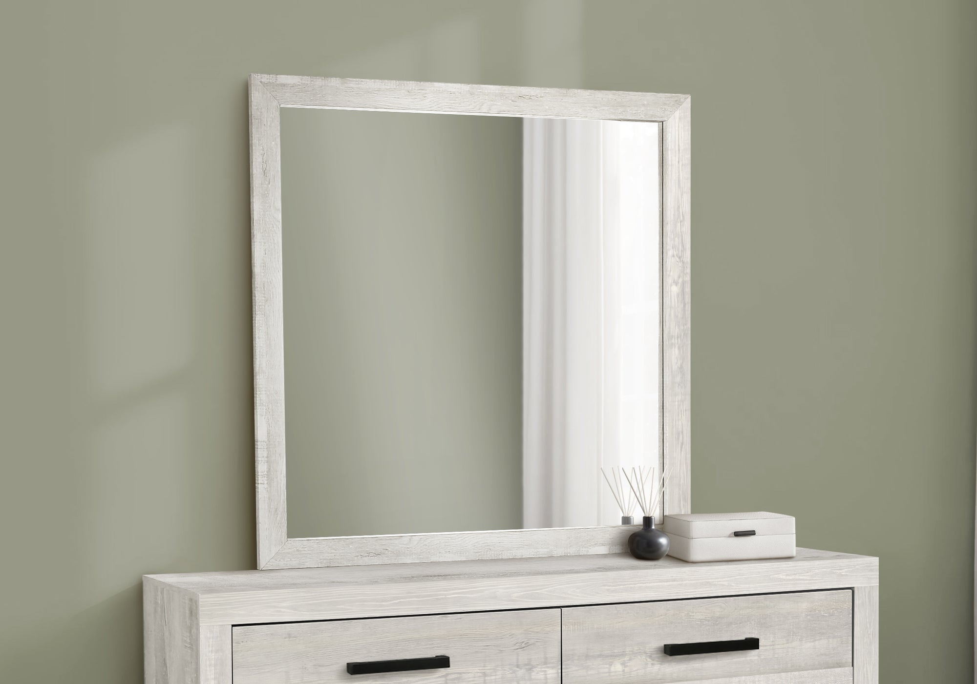 MN-845282    Bedroom Set, Wall Mirror, Grey Reclaimed, Contemporary, Modern