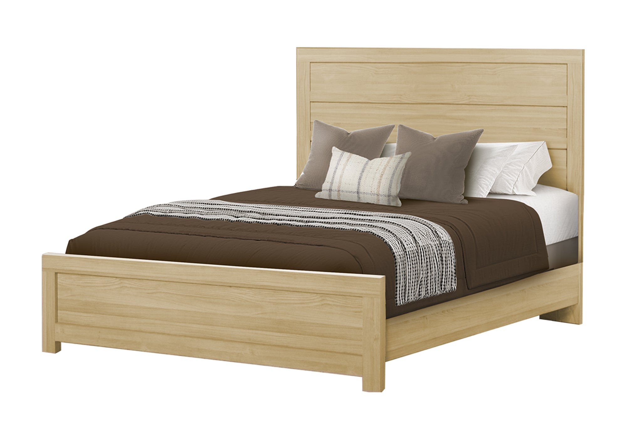 MN-155285Q    Bedroom Set, Queen Size Bed, Natural Laminate, Contemporary, Modern