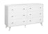 MN-885291    Bedroom Set, 6 Drawer Dresser, White Wood Grain, Mid Century, Modern