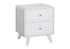 MN-905293    Bedroom Set, Two Drawer Nightstand, White Wood Grain, Mid Century, Modern