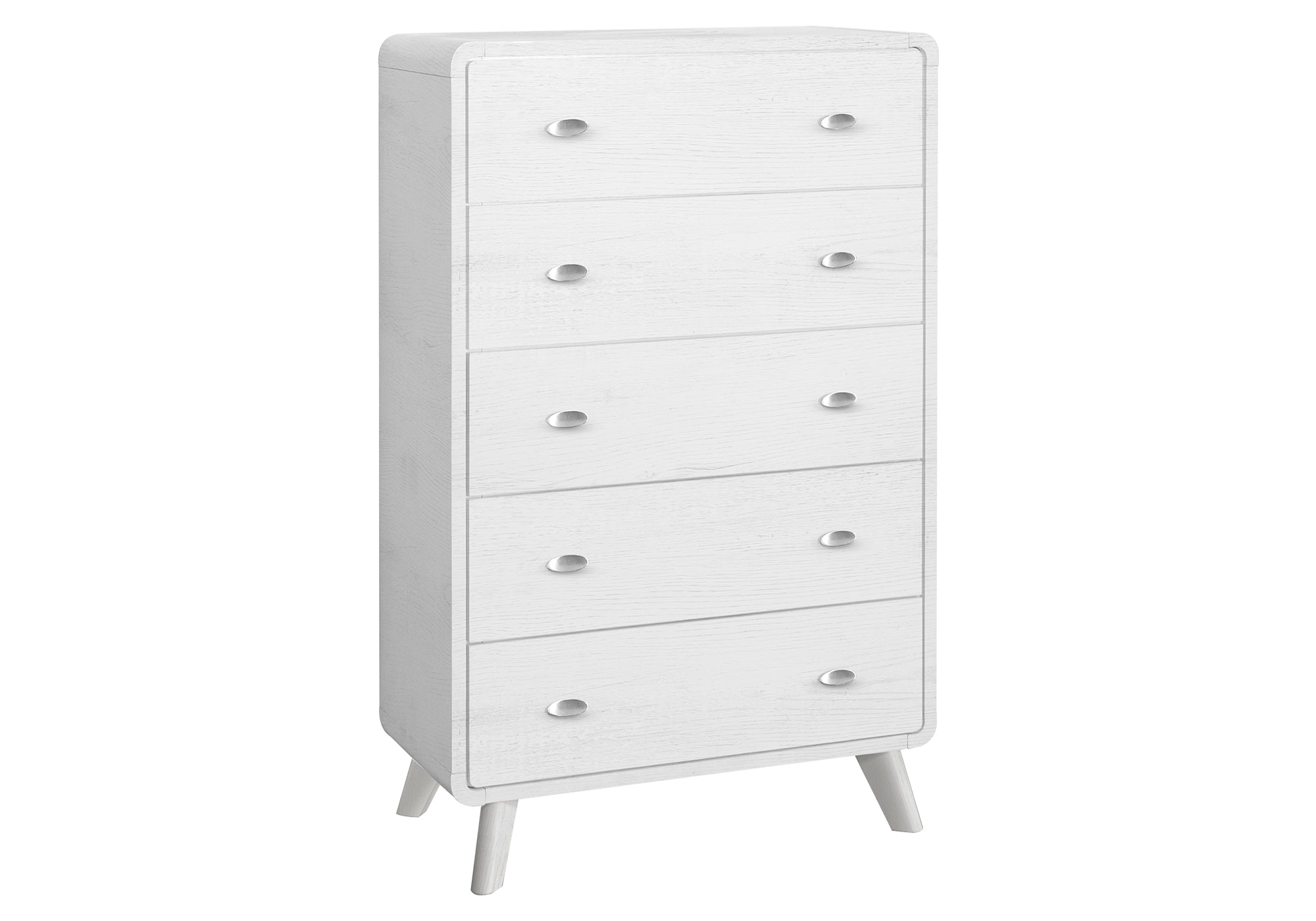 MN-915294    Bedroom Set, 5 Drawer Chest, White Wood Grain, Mid Century, Modern