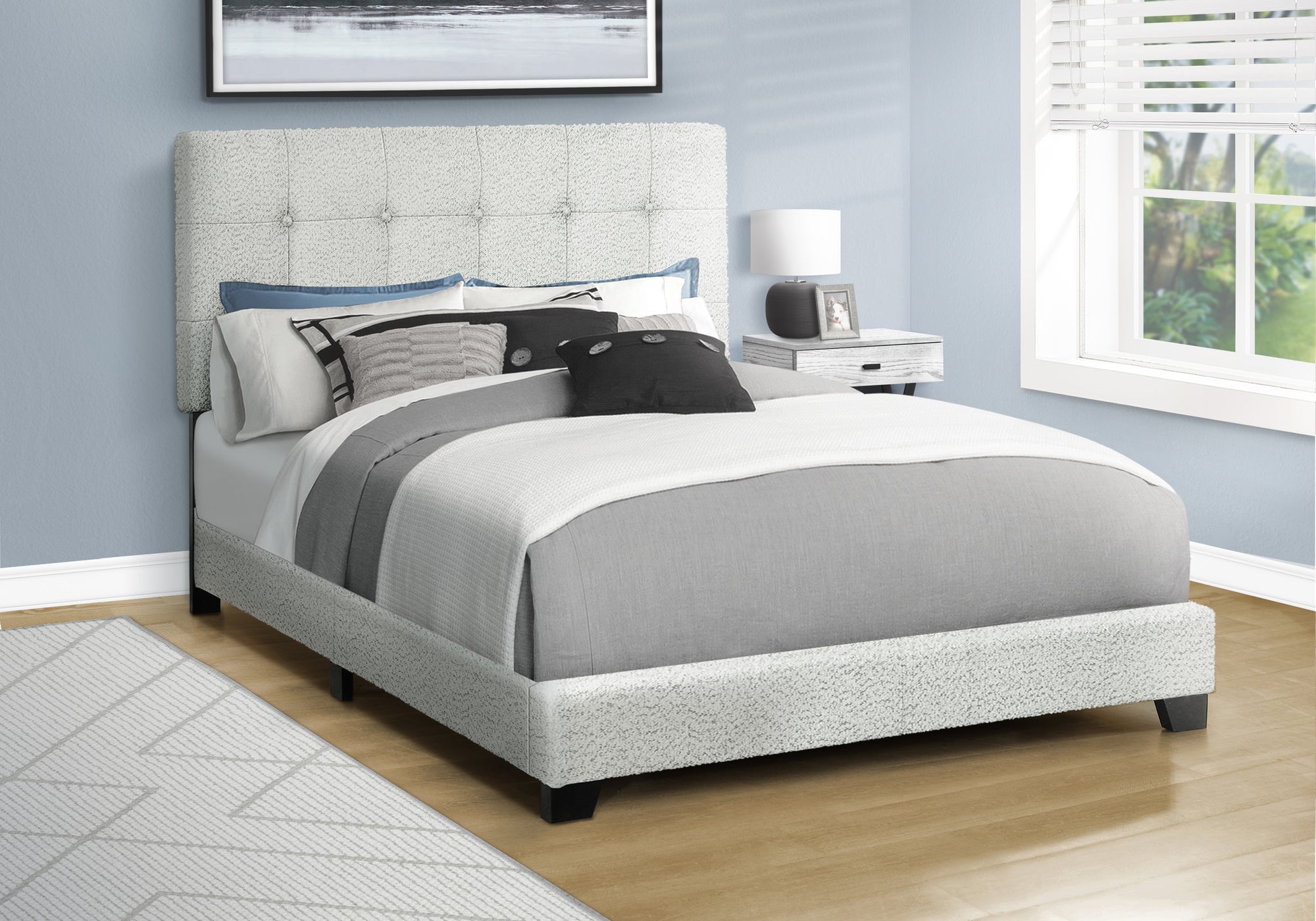 MN-T585801F    Bed, Full Size, Bedroom, Upholstered, Frame Only, Transitional