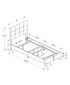 MN-Q545803T    Bed, Twin Size, Upholstered, Bedroom, Frame Only, Youth, Teen, Juvenile, Dark Grey Boucle, Transitional