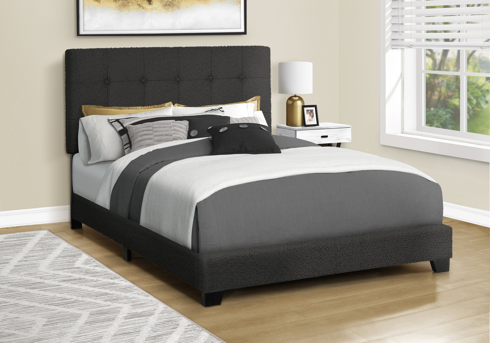 MN-T585805F    Bed, Full Size, Bedroom, Upholstered, Frame Only, Transitional