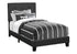 MN-Q545805T    Bed, Twin Size, Upholstered, Bedroom, Frame Only, Youth, Teen, Juvenile, Black Boucle, Transitional