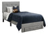 MN-435900T    Bed, Twin Size, Platform Bed, Upholstered, Juvenile, Storage Drawers, Frame Only, Bedroom, Grey Linen Look, Transitional