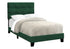 MN-Q545917T    Bed, Twin Size, Upholstered, Bedroom, Frame Only, Youth, Teen, Juvenile, Green Velvet, Transitional