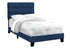 MN-Q545918T    Bed, Twin Size, Upholstered, Bedroom, Frame Only, Youth, Teen, Juvenile, Blue Velvet, Transitional