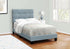 MN-Q545919T    Bed, Twin Size, Upholstered, Bedroom, Frame Only, Youth, Teen, Juvenile, Light Blue Velvet, Transitional