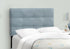 MN-Q545919T    Bed, Twin Size, Upholstered, Bedroom, Frame Only, Youth, Teen, Juvenile, Light Blue Velvet, Transitional