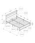 MN-E306070Q    Bed, Bedroom, Frame Only, Platform Bed, Queen Size, Dark Taupe Laminate, Black Metal, Contemporary, Modern