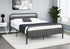 MN-406075Q    Bed, Queen Size, Upholstered, Bedroom, Platform Bed, Frame Only, Grey Linen Look, Black Metal, Contemporary, Modern