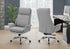 MN-617251    Office Chair, Adjustable Height, Armrests, Ergonomic, Swivel, Computer Desk, Work, Grey Leather Look, Chrome Metal, Contemporary, Modern