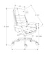 MN-617251    Office Chair, Adjustable Height, Armrests, Ergonomic, Swivel, Computer Desk, Work, Grey Leather Look, Chrome Metal, Contemporary, Modern