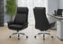 MN-G617253    Office Chair, Adjustable Height, Armrests, Ergonomic, Swivel, Computer Desk, Work, Black Leather Look, Chrome Metal, Contemporary, Modern