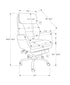 MN-767274    Office Chair, Adjustable Height, Armrests, Ergonomic, Swivel, Computer Desk, Work, Dark Grey Leather-look, Chrome Metal, Contemporary, Modern