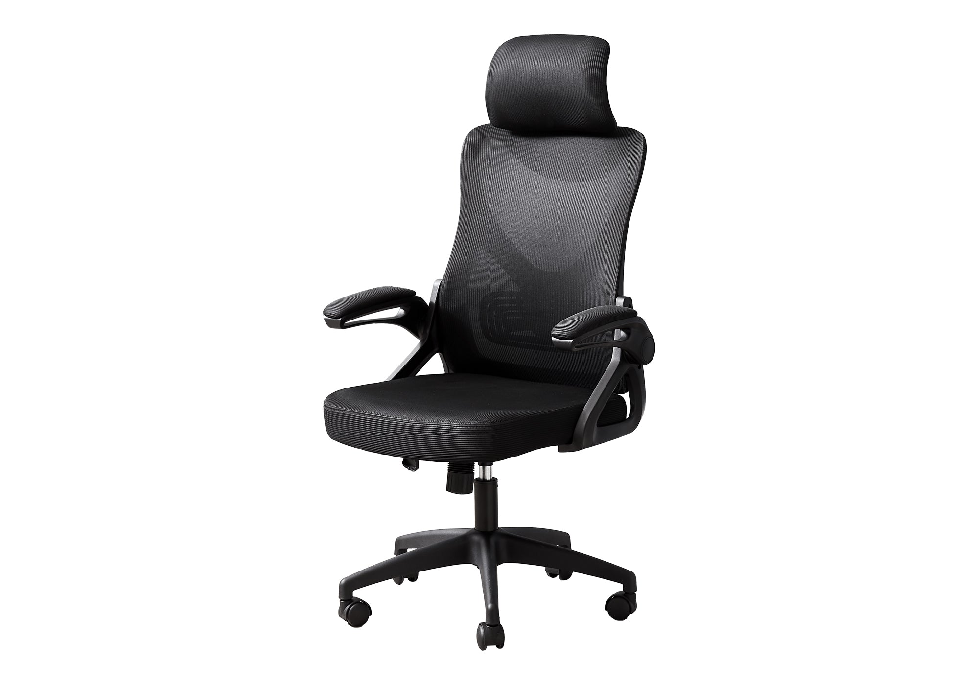 MN-647334    Office Chair, Adjustable Height, Ergonomic, Swivel, Work, Black Metal, Black Mesh, Contemporary, Modern