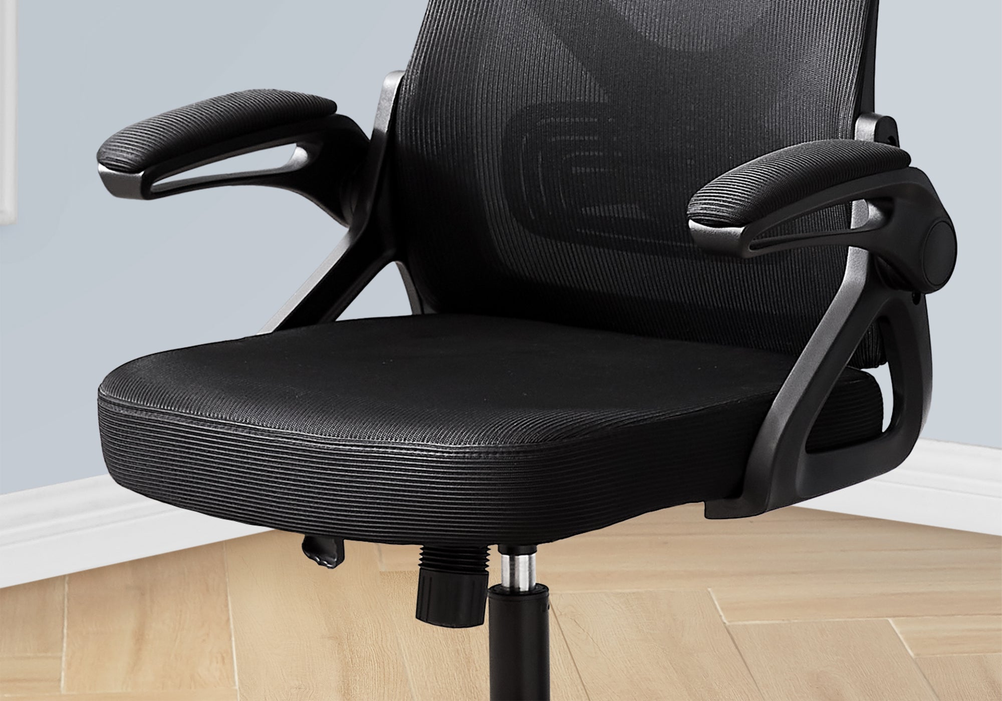 MN-647334    Office Chair, Adjustable Height, Ergonomic, Swivel, Work, Black Metal, Black Mesh, Contemporary, Modern