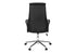 MN-T127344    Office Chair, Adjustable Height, Ergonomic, Swivel, Armrests, Work, Black Leather Look, Chrome Metal, Contemporary, Modern