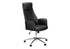 MN-T127344    Office Chair, Adjustable Height, Ergonomic, Swivel, Armrests, Work, Black Leather Look, Chrome Metal, Contemporary, Modern