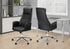 MN-T127344    Office Chair, Adjustable Height, Ergonomic, Swivel, Armrests, Work, Black Leather Look, Chrome Metal, Contemporary, Modern