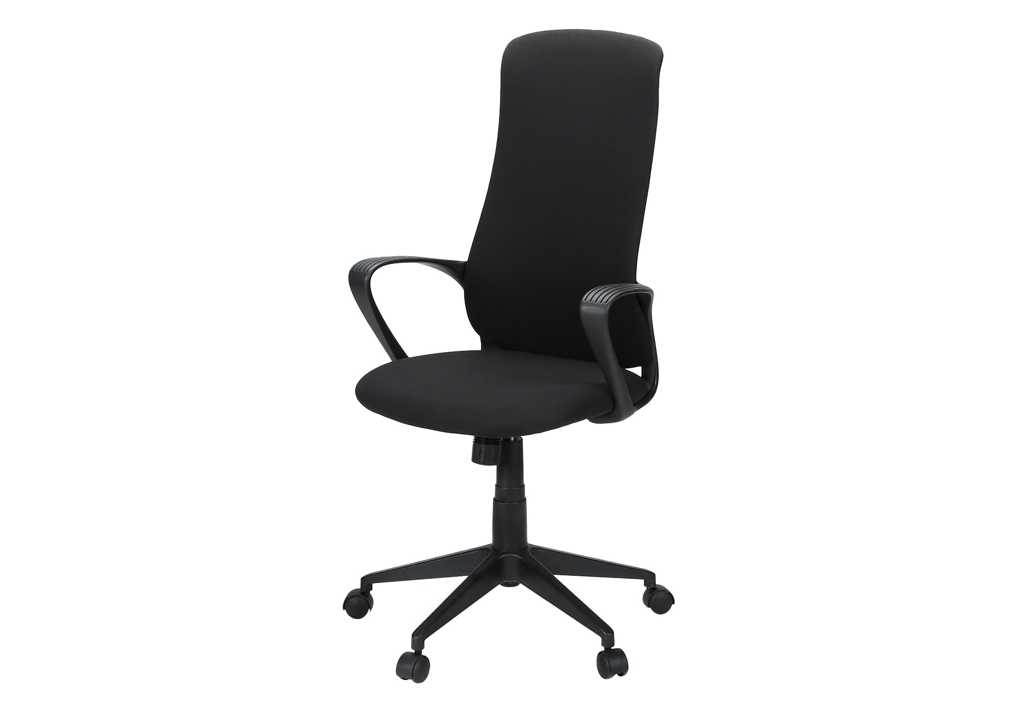 MN-Y177354    Office Chair, Adjustable Height, Armrests, Swivel, Ergonomic, Work, Black Fabric, Black Metal, Contemporary, Modern