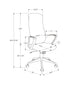 MN-Y177354    Office Chair, Adjustable Height, Armrests, Swivel, Ergonomic, Work, Black Fabric, Black Metal, Contemporary, Modern