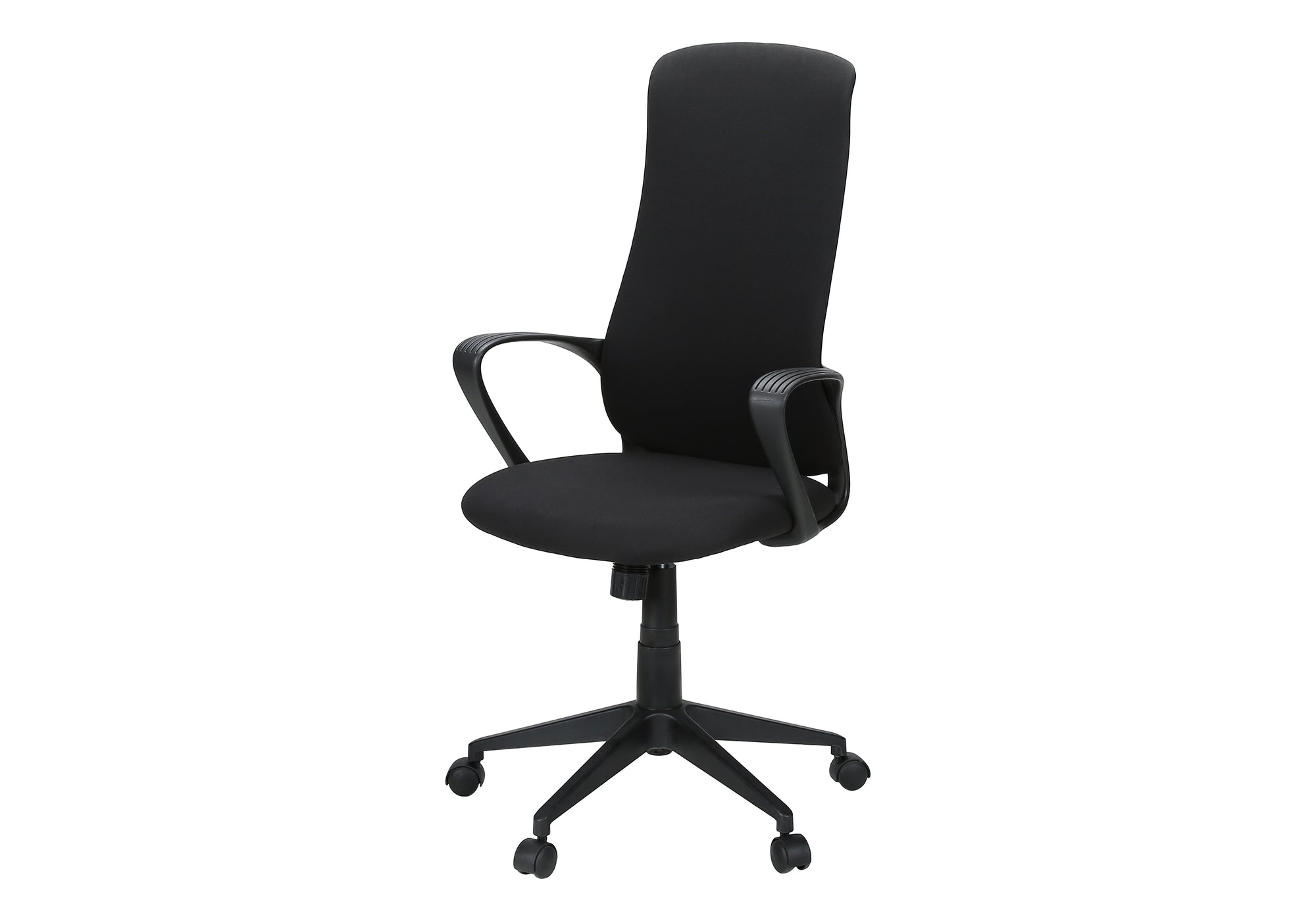 MN-Y177354    Office Chair, Adjustable Height, Armrests, Swivel, Ergonomic, Work, Black Fabric, Black Metal, Contemporary, Modern